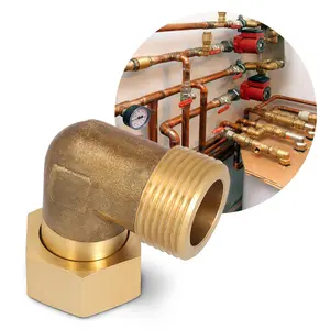 Półśrubunek mosiężny kątowy 1/2'' GW x 1/2'' GZ