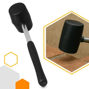 Młotek gumowy z metalowym uchwytem 65 mm x 450 g czarny