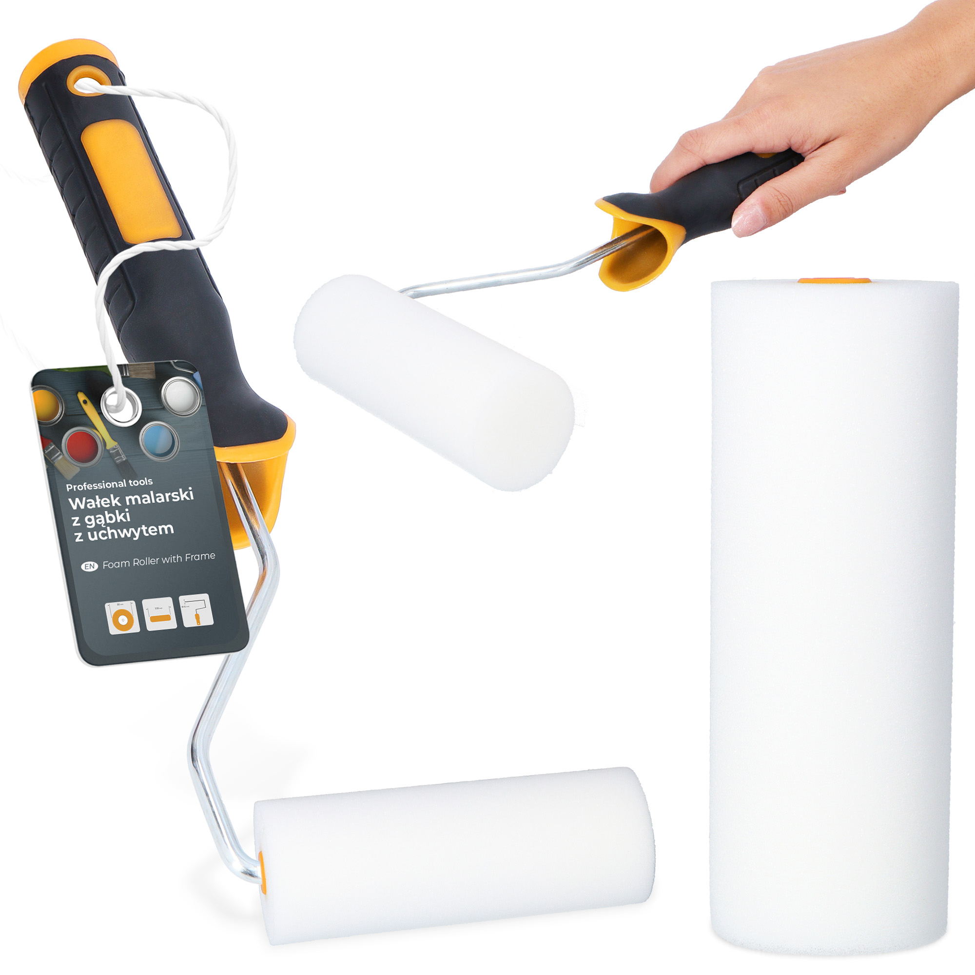 Schaumwalze 13 cm Ersatzwalze Malerset Schaumrolle Farbe Lack Beize Farbbügel