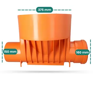 Kineta przelotowa 160 cm x 315 cm pomarańczowa Typ 2 (do rury Wavin, PipeLife, Profil)