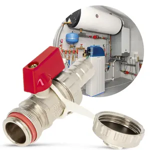 Zawór spustowy z kontrnakrętką 1/2'' czerwony