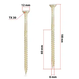 Wkręt konstrukcyjny z łbem stożkowym i gniazdem TX 6,0 x 100 100 sztuk