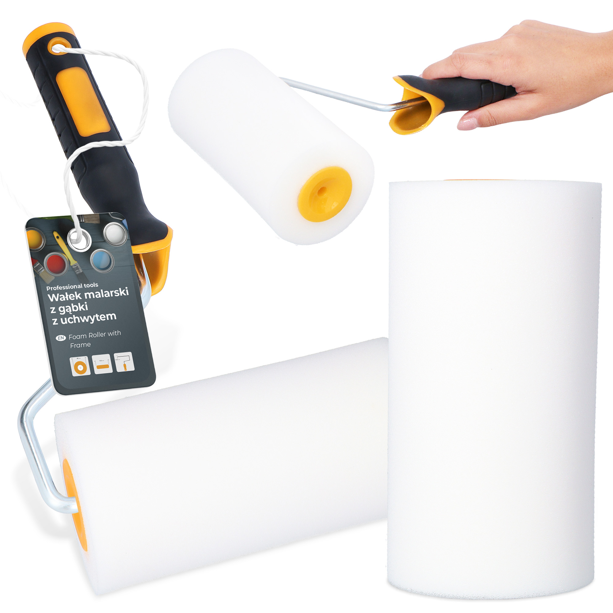 Schaumwalze 15 cm Ersatzwalze Malerset Schaumrolle Farbe Lack Beize Farbbügel