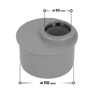 Redukcja krótka 110 mm x 50 mm szara