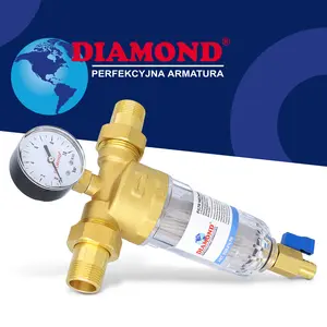 FIltr mechaniczny z płukaniem wstecznym, manometrem i zaworem spustowym DN20 3/4, PN16
