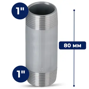 Rura stalowa gwintowana 1'' GZ x 1'' GZ 80 mm