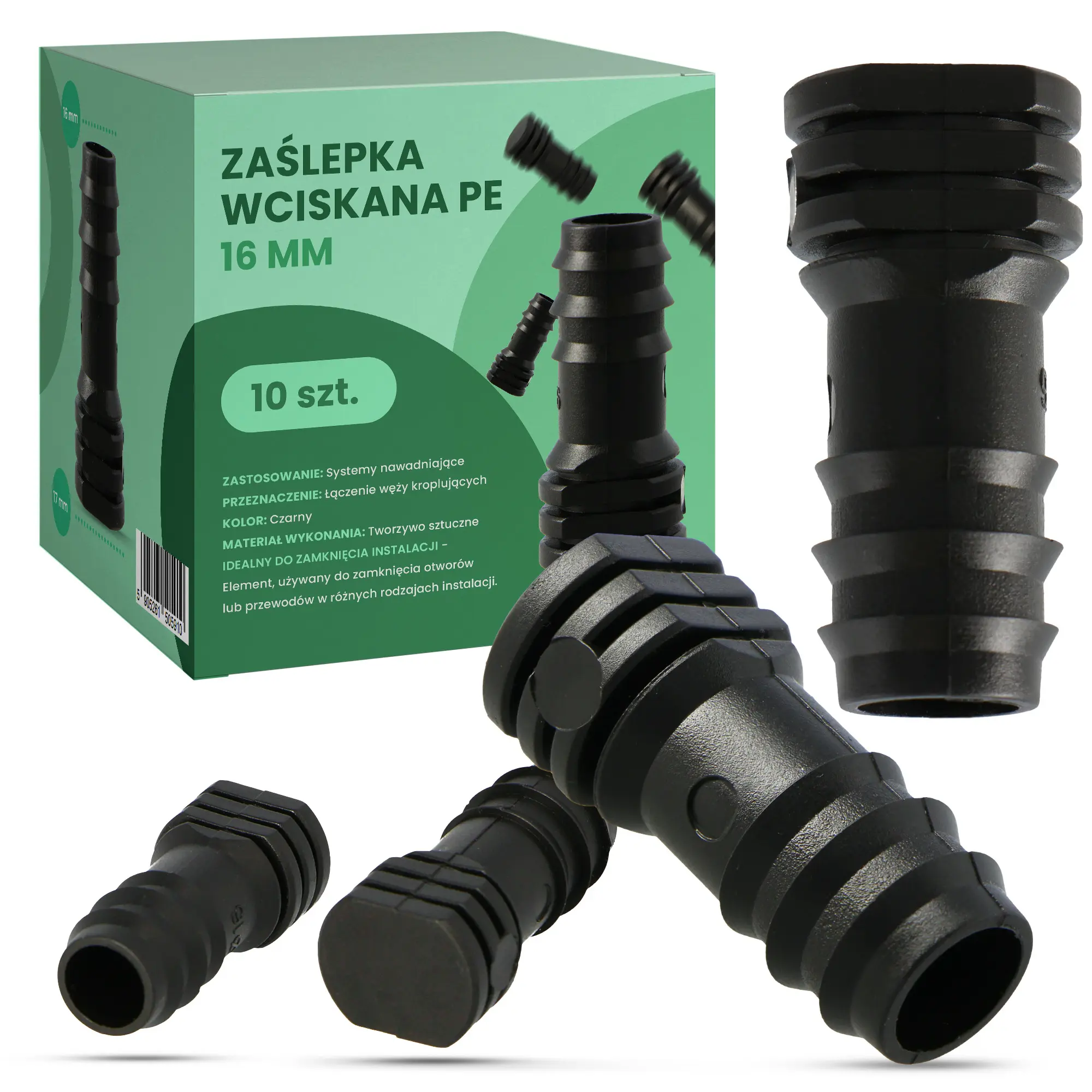 Zaślepka wciskana PE 16 mm - 10 szt.