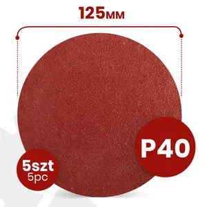 Krążek ścierny 125 mm P40 5 szt.