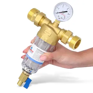 FIltr mechaniczny z płukaniem wstecznym, manometrem i zaworem spustowym DN20 3/4, PN16