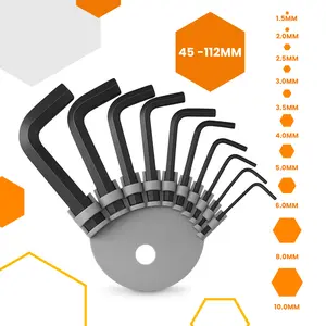 Zestaw kluczy imbusowych HEX 10 szt. (1,5 mm - 10 mm)