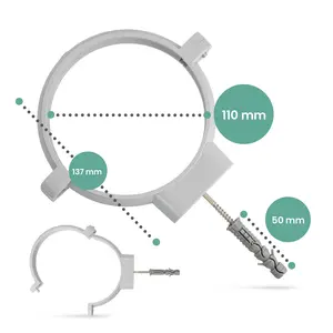 Obejma plastikowa do rury 110 mm szary 50 szt.