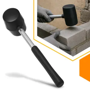 Młotek gumowy z metalowym uchwytem 65 mm x 450 g czarny