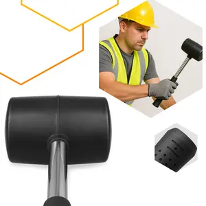 Młotek gumowy z metalowym uchwytem 65 mm x 450 g czarny