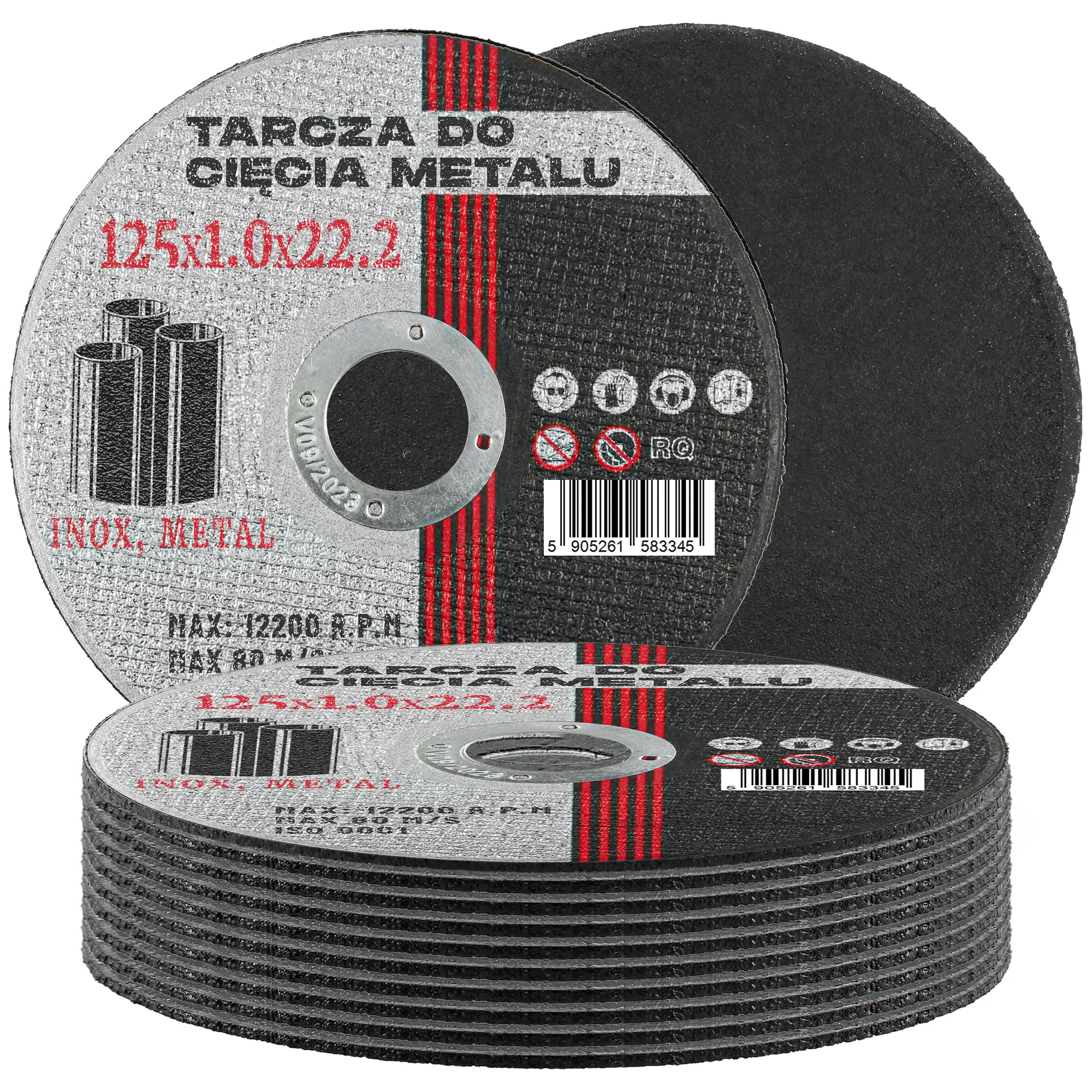 Tarcza do cięcia metalu 125 mm x 22,2 mm x 1,0 mm 10 szt.