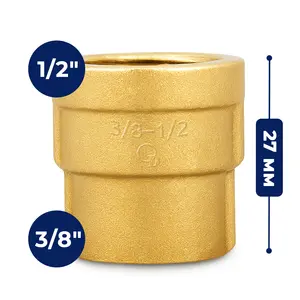 Złączka mosiężna 1/2'' GW x 3/8'' GW