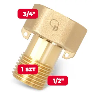 Półśrubunek mosiężny do wodomierza 3/4'' GW x 1/2'' GZ