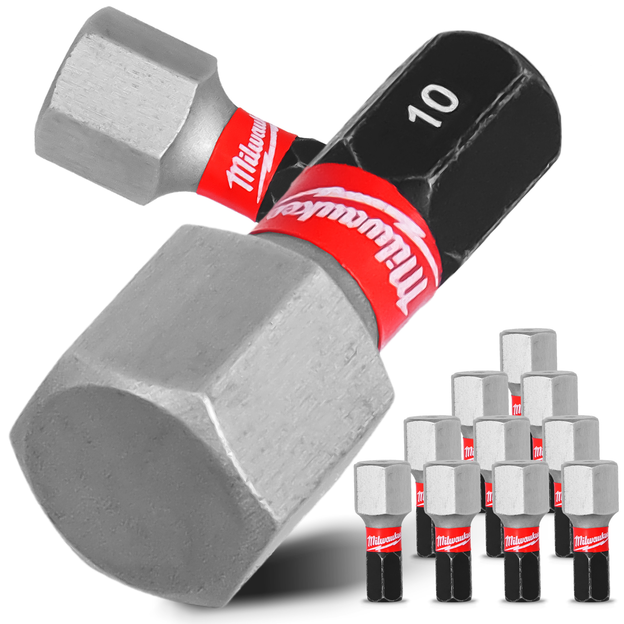 10x Magnetisch Bit HEX10 25mm Pozidriv Stahl Schraubendreher MILWAUKEE Magne