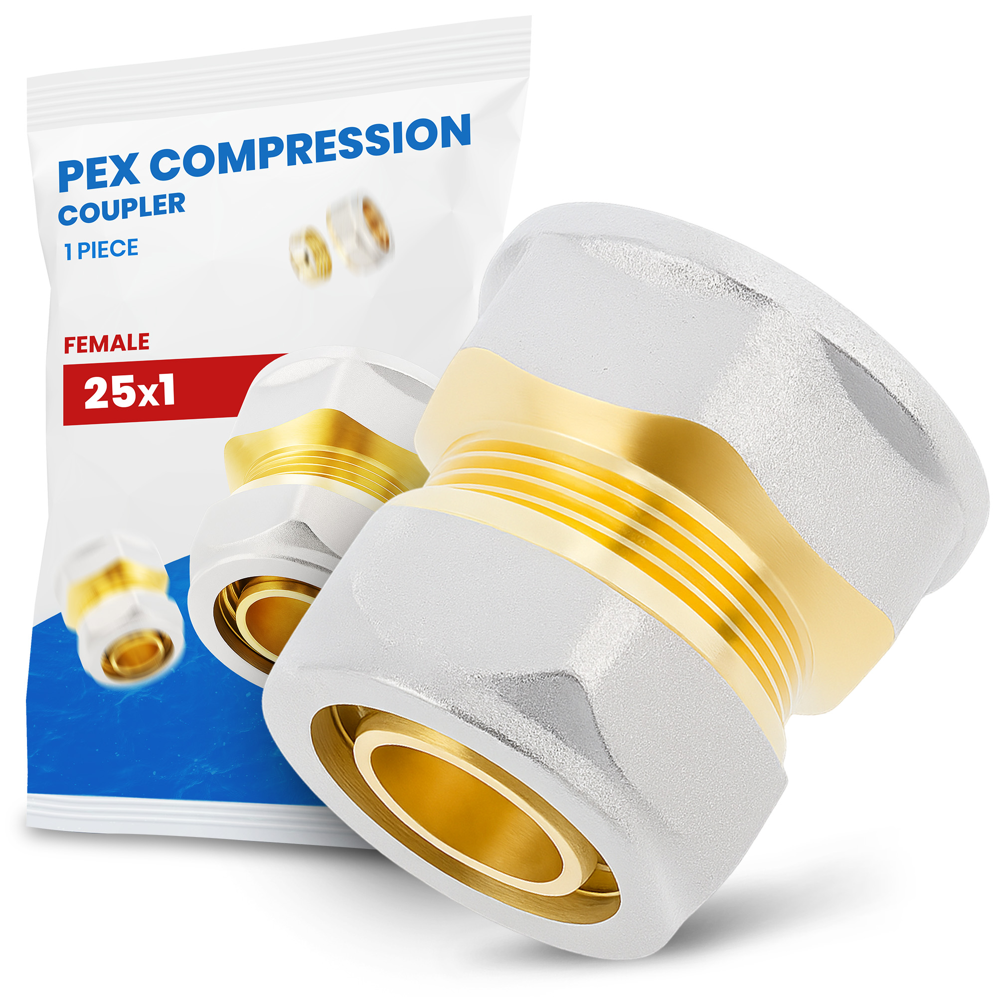 Schraubfitting 25x1" IG Verbundrohr Rohrverbinder PEX-AL-PEX Schraub-Kupplung