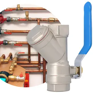 Zawór kulowy z filtrem skośnym i dławikiem 30 bar 3/4'' GW x 3/4'' GW