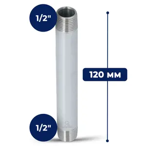 Rura stalowa gwintowana 1/2'' GZ x 1/2'' GZ 150 mm