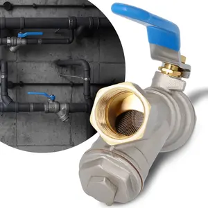 Zawór kulowy z filtrem skośnym magnetycznym i dławikiem 30 bar 1/2'' GW x 1/2'' GW