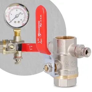 Zawór kulowy z odpowietrznikiem i dławikiem 16 bar 1/2'' GW x 1/2'' GW