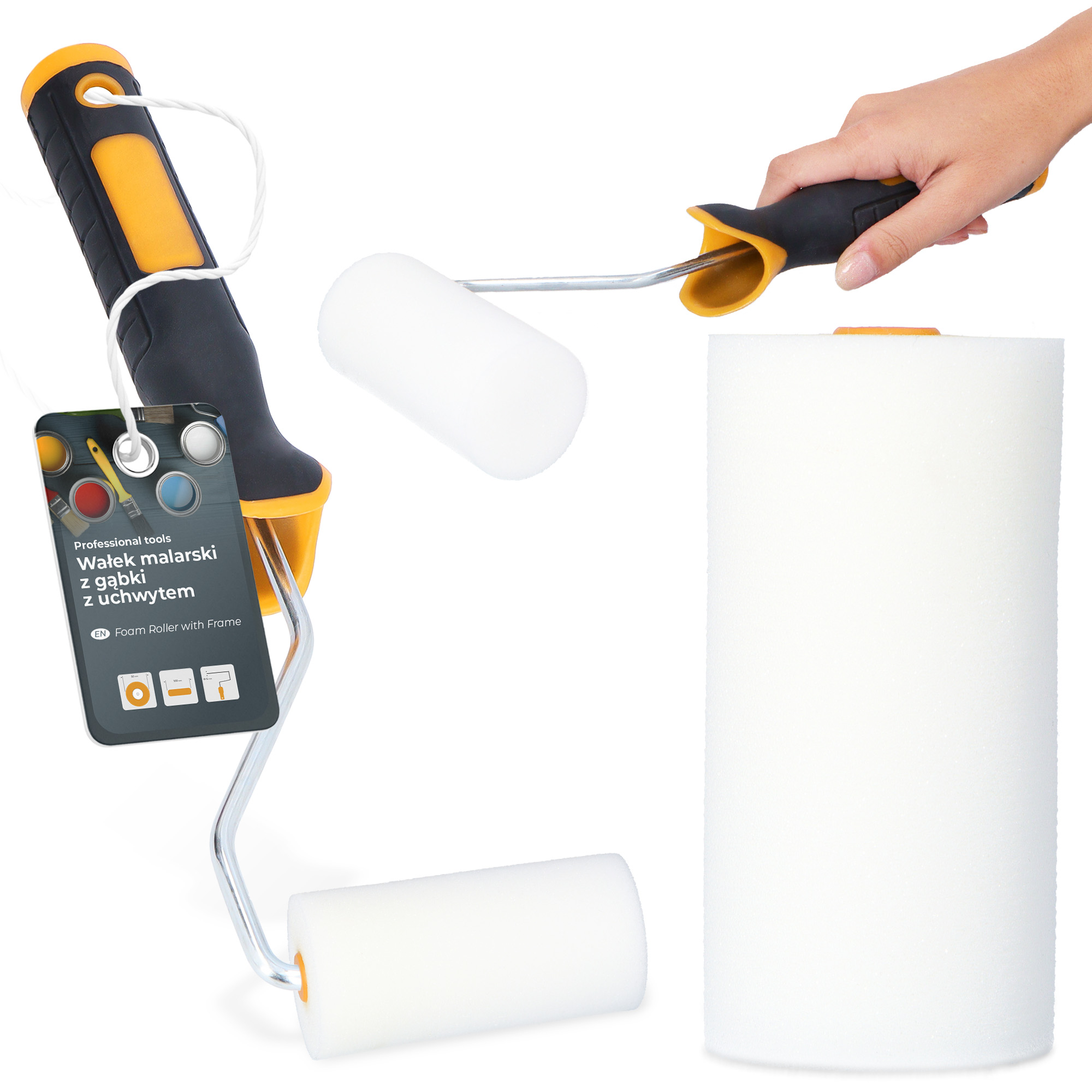 Schaumwalze 10 cm Ersatzwalze Malerset Schaumrolle Farbe Lack Beize Farbbügel