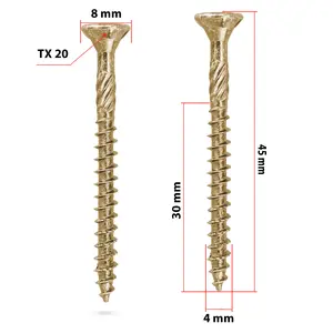 Wkręt konstrukcyjny z łbem stożkowym i gniazdem TX 4,0 x 45 300 sztuk