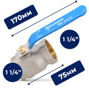 Zawór kulowy z dławikiem 30 bar 1 1/4'' GW x 1 1/4'' GW