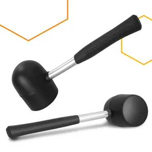Młotek gumowy z metalowym uchwytem 90 mm x 1250 g czarny