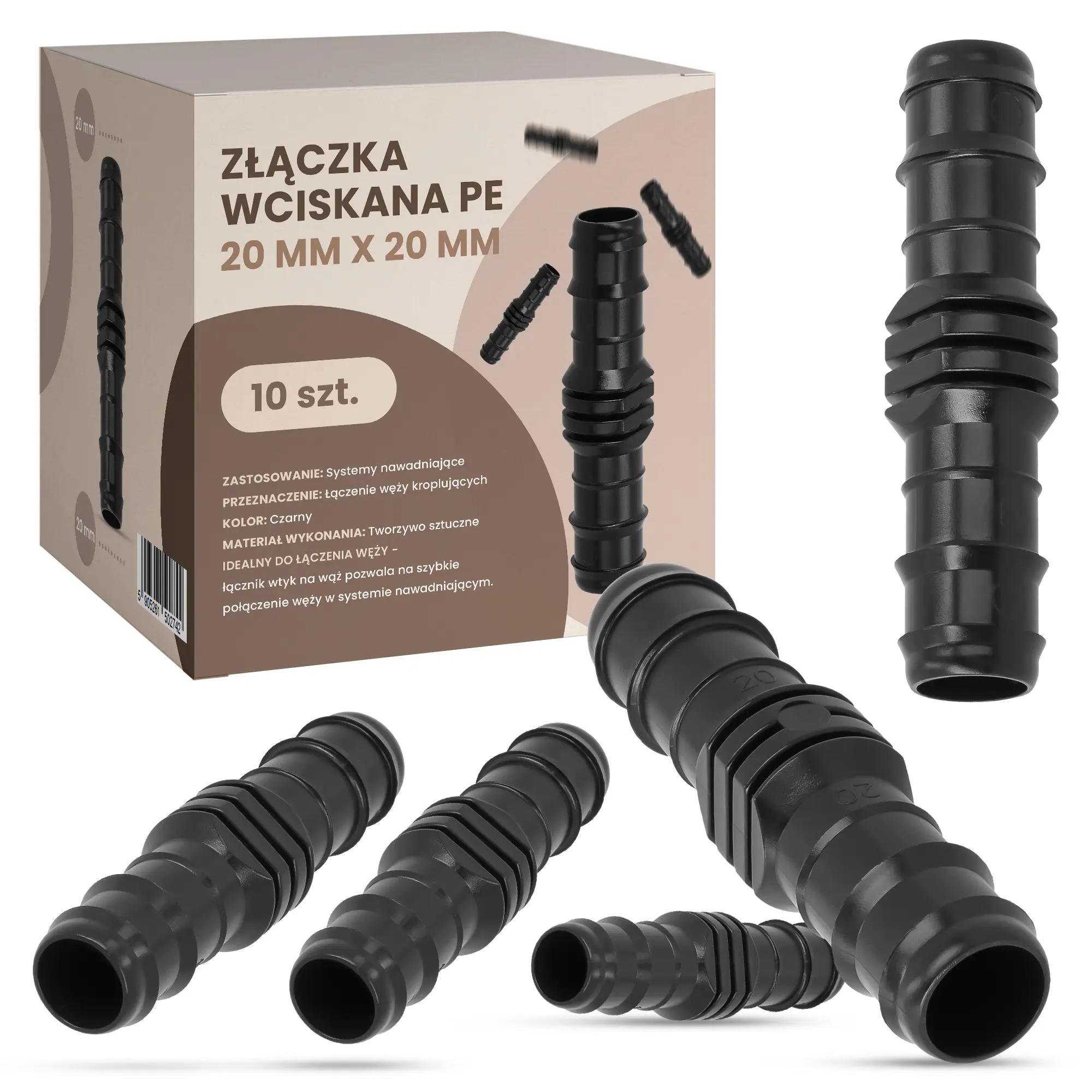 Złączka wciskana PE 20 mm x 20 mm - 10 szt.