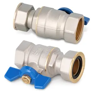 Zawór kulowy motylkowy z dławikiem 10 bar i półśrubunkiem 1/2'' GW x 1/2'' GW