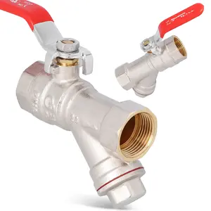 Zawór kulowy z filtrem skośnym i dławikiem 3/4'' GW x 3/4'' GW