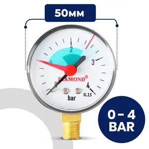 Manometr 50 mm 0 - 4 bar przyłącze 1/4'' boczne