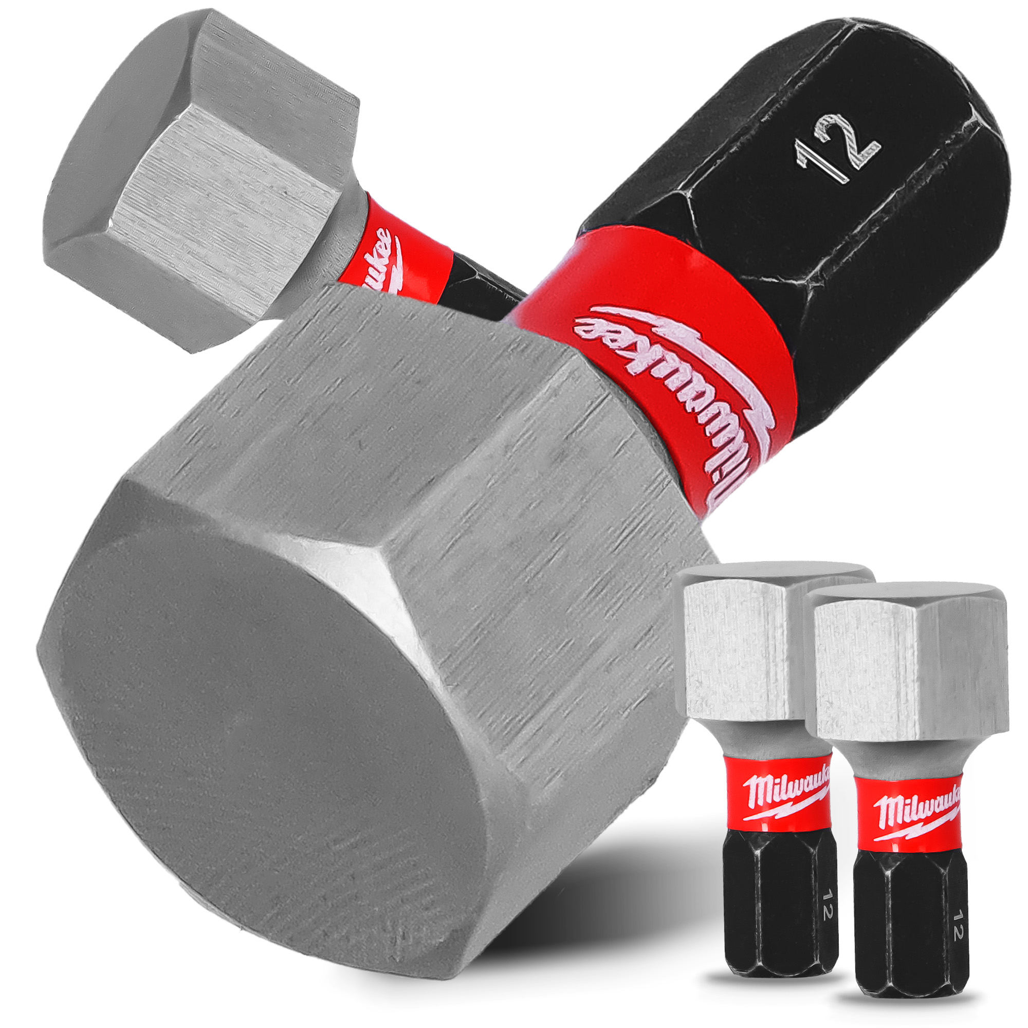 2x Magnetisch Bit HEX12 25mm Pozidriv Stahl Schraubendreher MILWAUKEE Magne