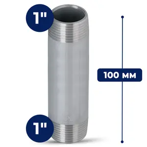Rura stalowa gwintowana 1'' GZ x 1'' GZ 100 mm