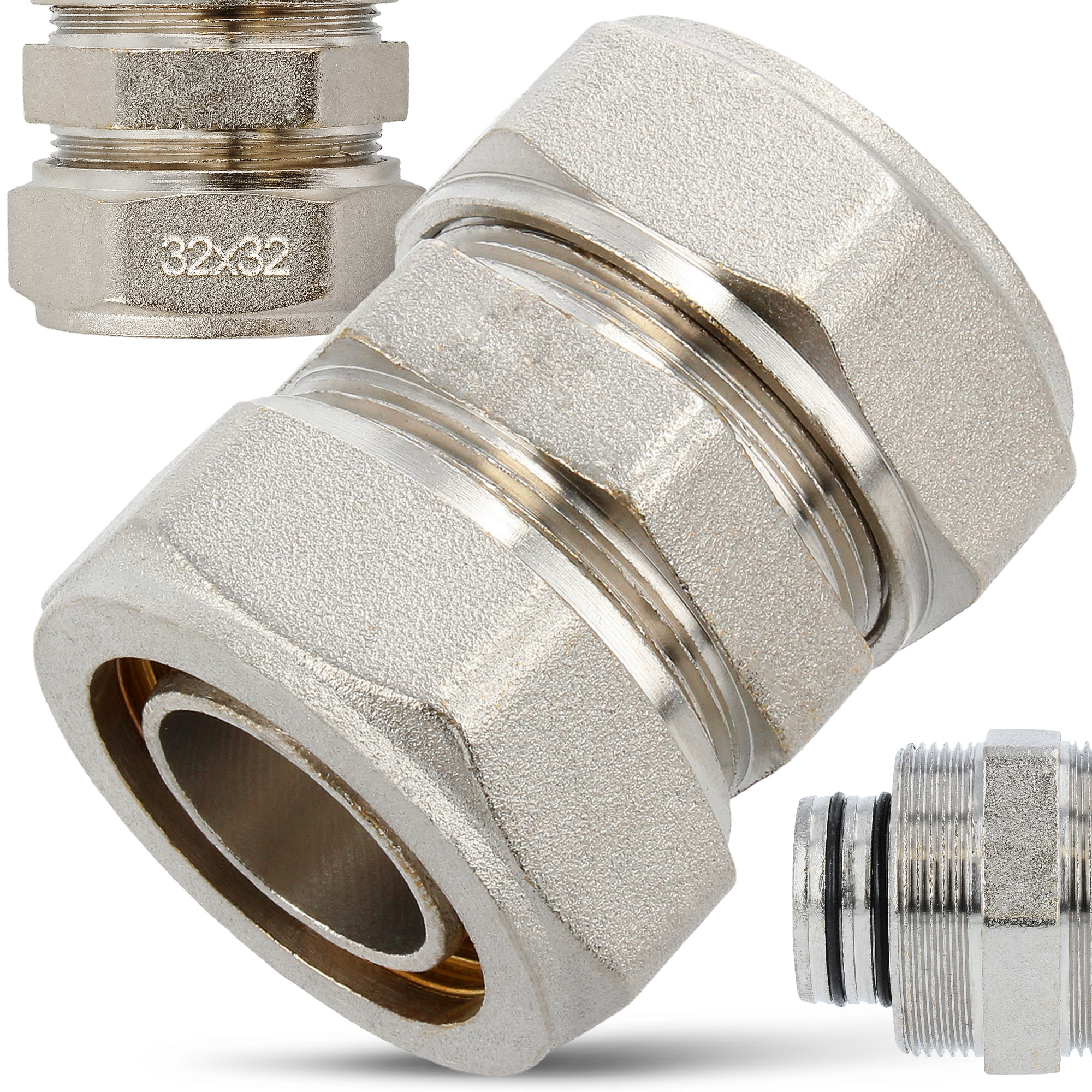 Schraubfitting 32x32 mm Verbundrohr Rohrverbinder PEX-AL-PEX Schraub-Kupplung