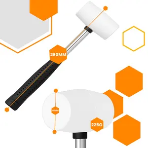 Młotek gumowy z metalowym uchwytem 40mm x 225 g biały