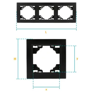 Ramka Quadra czarna plastikowa potrójna