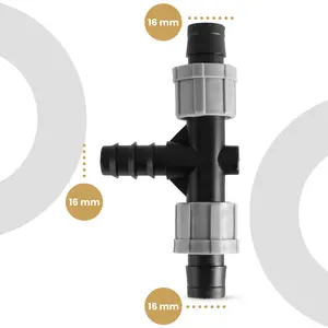 Trójnik taśmy kroplującej T x 16 mm x T - 10 szt.