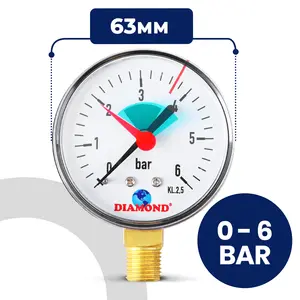 Manometr 63 mm 0 - 6 bar przyłącze 1/4'' boczne