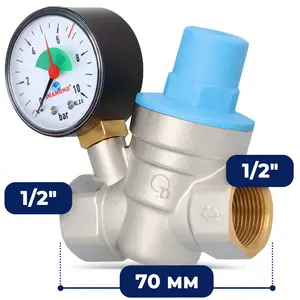 Reduktor ciśnienia wody z manometrem 1/2''