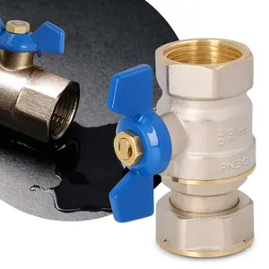 Zawór kulowy motylkowy z dławikiem 10 bar i półśrubunkiem 3/4'' GW x 3/4'' GW
