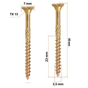Wkręt konstrukcyjny z łbem stożkowym i gniazdem TX 3,5 x 40 500 sztuk