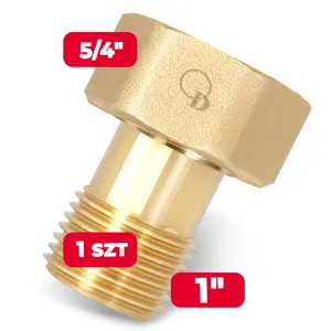 Półśrubunek mosiężny do wodomierza 5/4'' GW x 1'' GZ