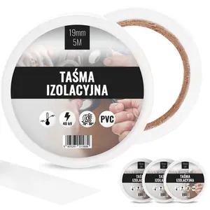  Taśma izolacyjna 19 mm x 5 m biały 3 szt.