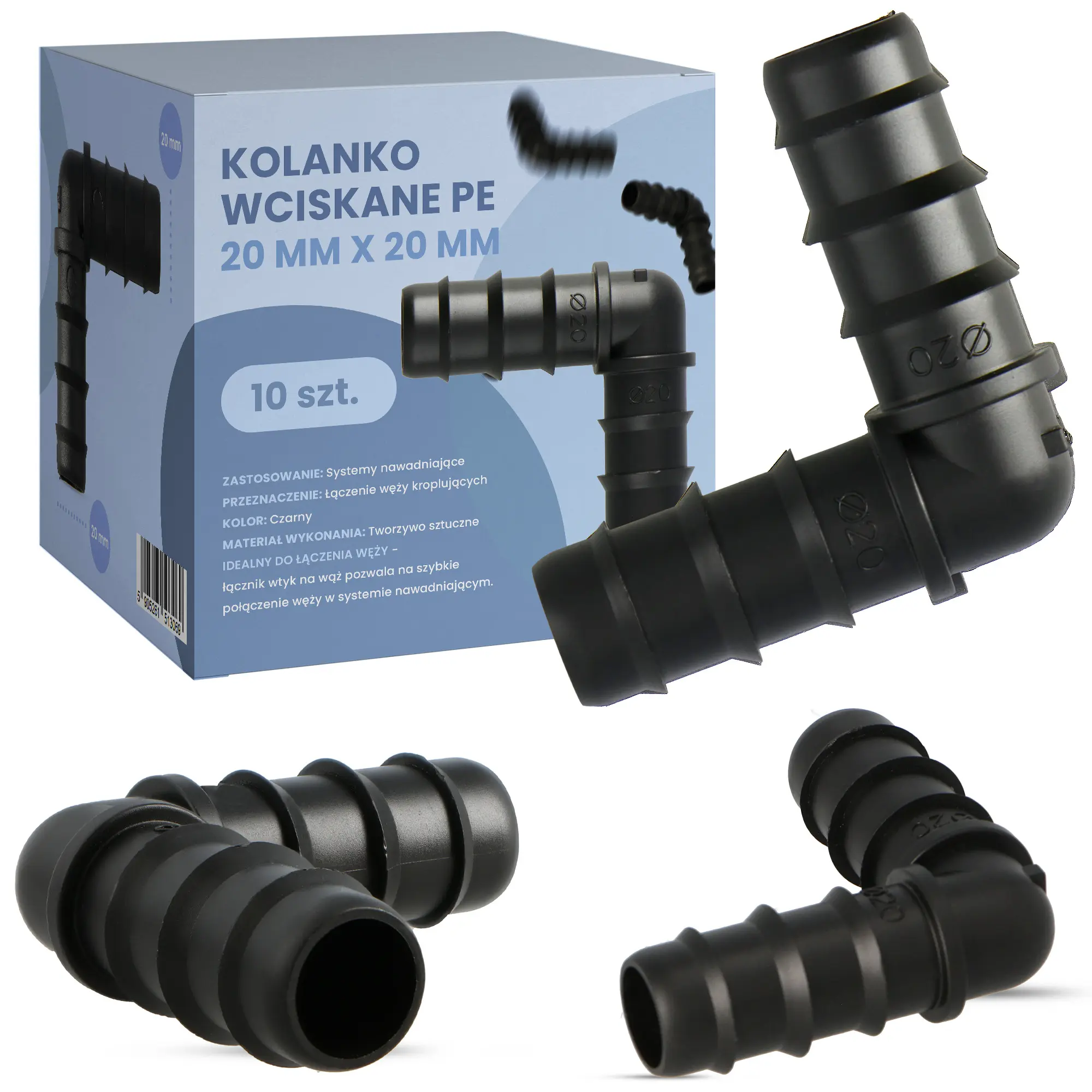 Kolanko wciskane PE 20 mm x 20 mm - 10 szt.