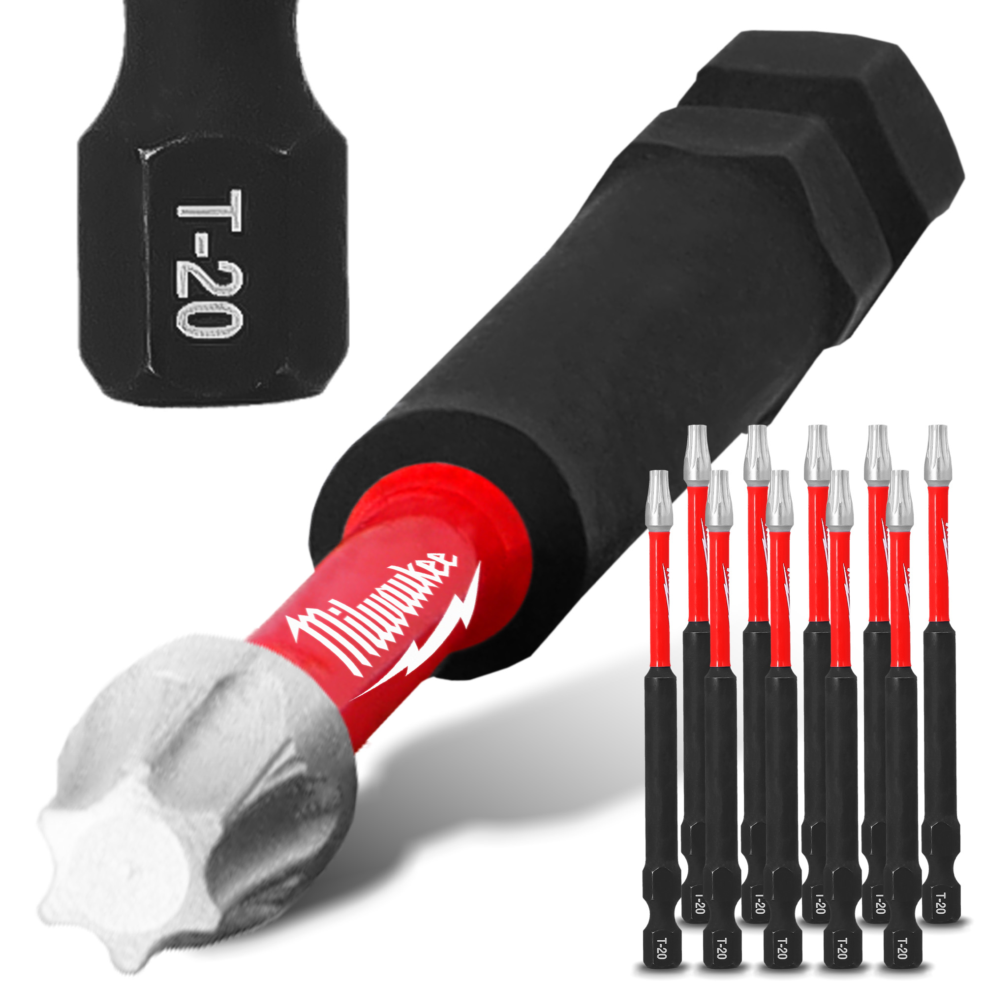 10X  Magnetisch Bit TX20 90mm Pozidriv Stahl Schraubendreher MILWAUKEE Magne
