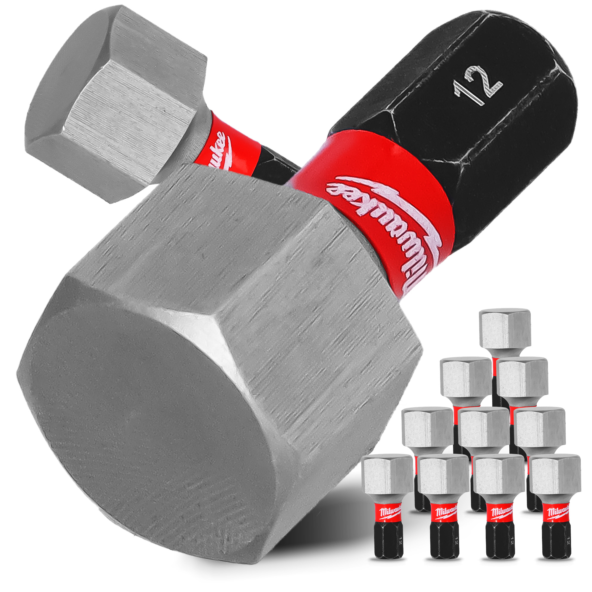 10x Magnetisch Bit HEX12 25mm Pozidriv Stahl Schraubendreher MILWAUKEE Magne