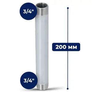 Rura stalowa gwintowana 3/4'' GZ x 3/4'' GZ 200 mm